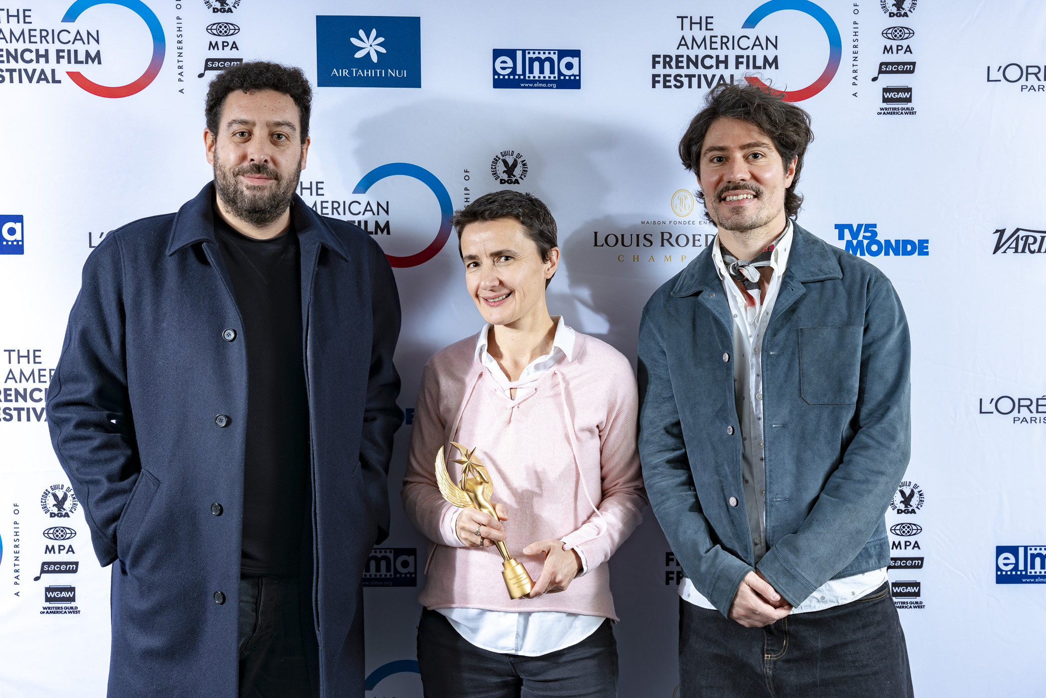 Kevin Deysson (Director of Original Productions Disney+ France), Isabelle Degeorges (President of Gaumont Television France) & Arnaud de Crémiers (Producer) – BECOMING KARL LAGERFELD