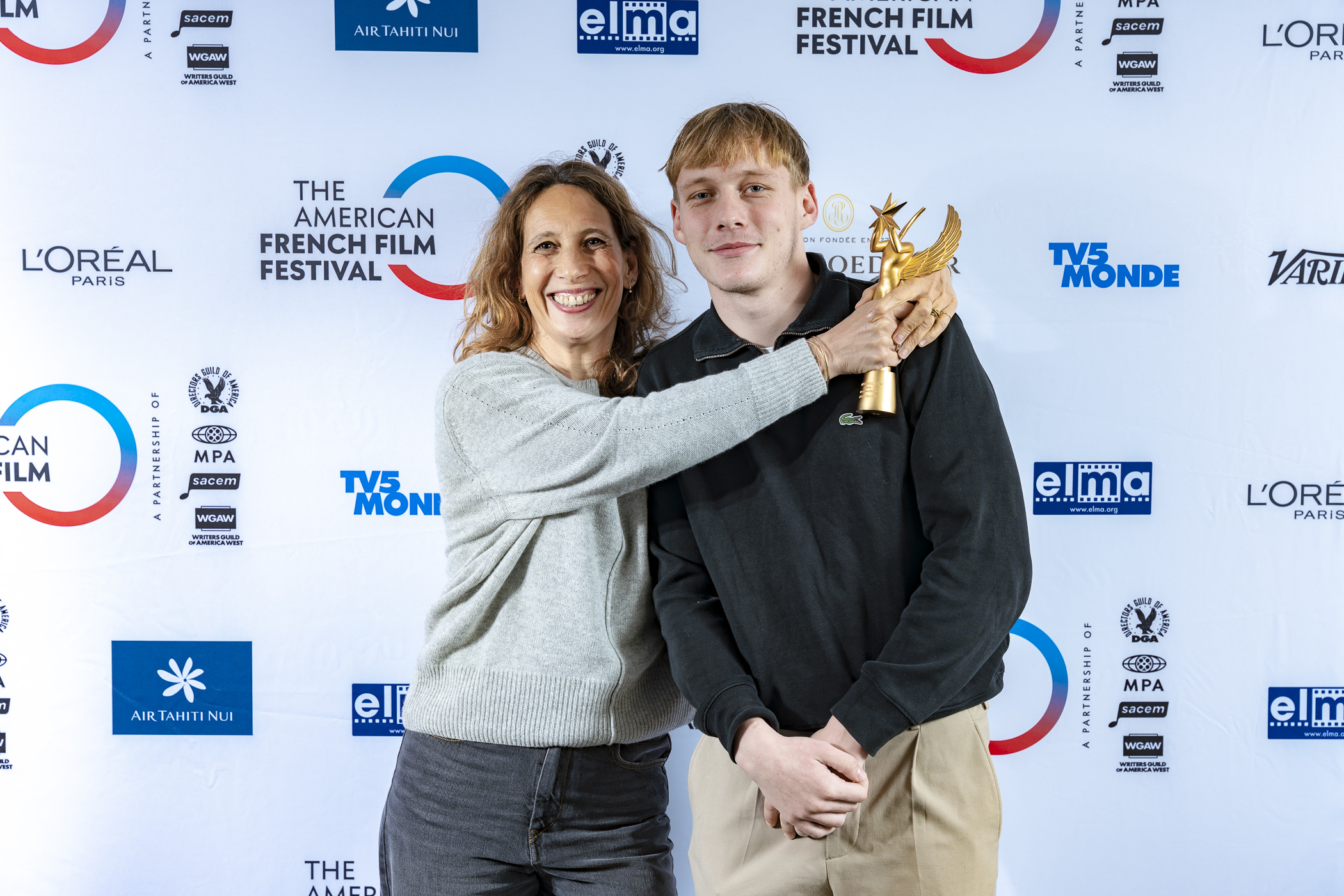 Producer Muriel Meynard & Actor Mathis Bernard – HOLY COW (winner Best First Feature)