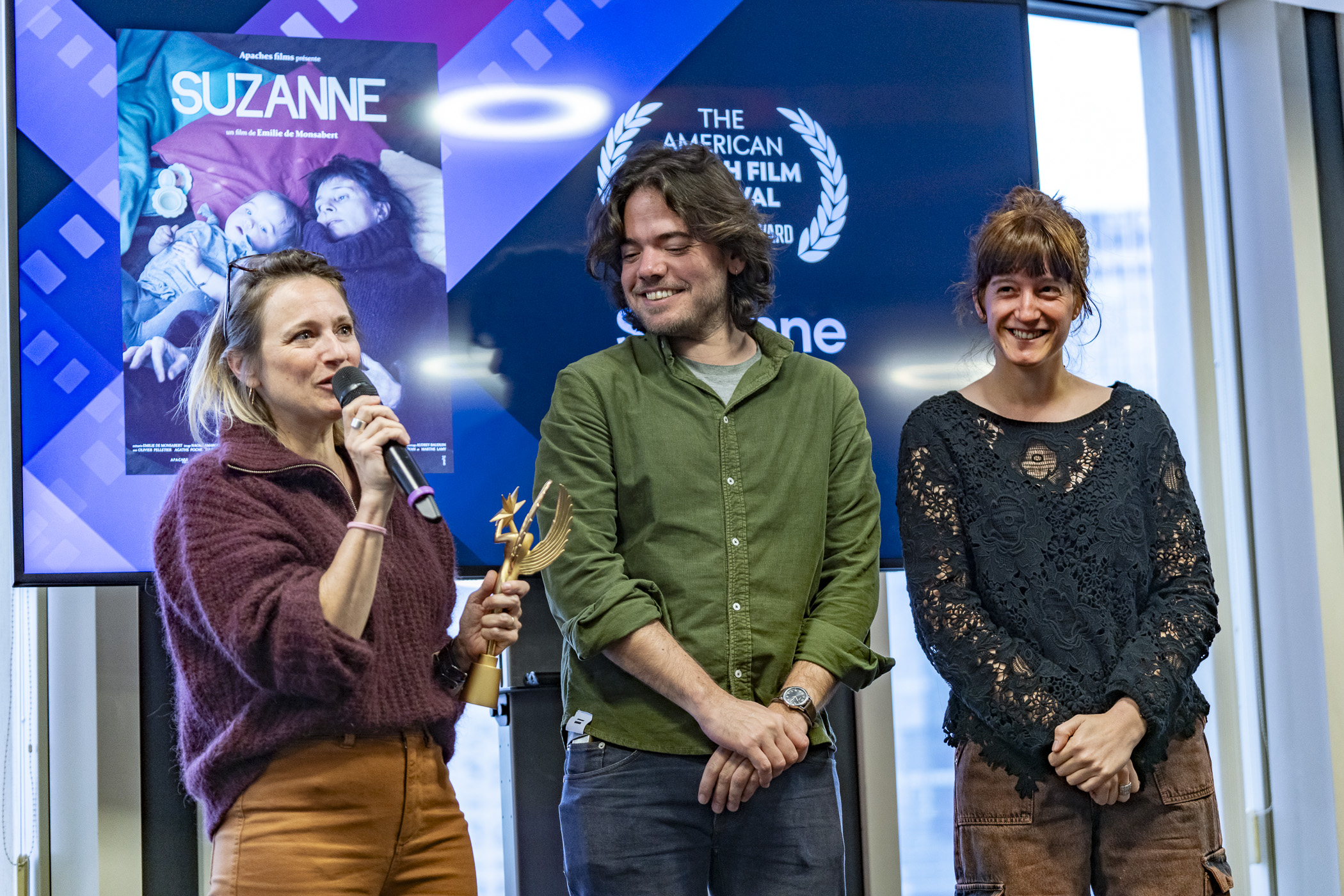 Writer/Director Émilie de Monsabert, Composer Santiago Dolan, Director of Photography Naomi Amarger – SUZANNE (winner Best Short Film Award)