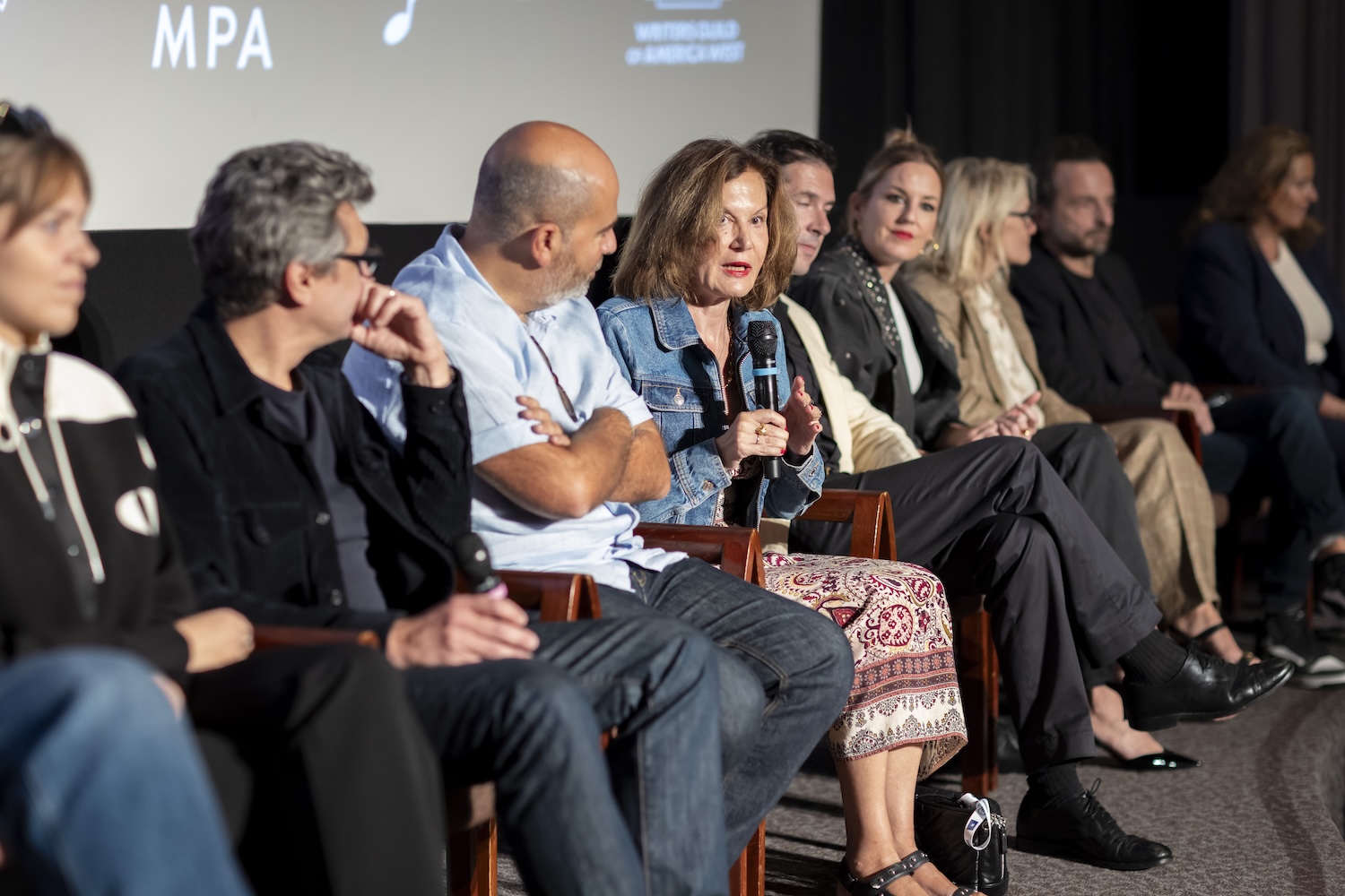 MEET THE DELEGATION (From L to R: Actress Sanda Codreanu, Composer Jérôme Rebotier, Writer/director Marc Fitoussi, Writer/Director Anne Fontaine, Actor Melvil Poupaud, Writer/Director Agathe Riedinger, Producer Marielle Duigou, Producer Daniel Preljocag, Writer/Director Lisa Azuelos)