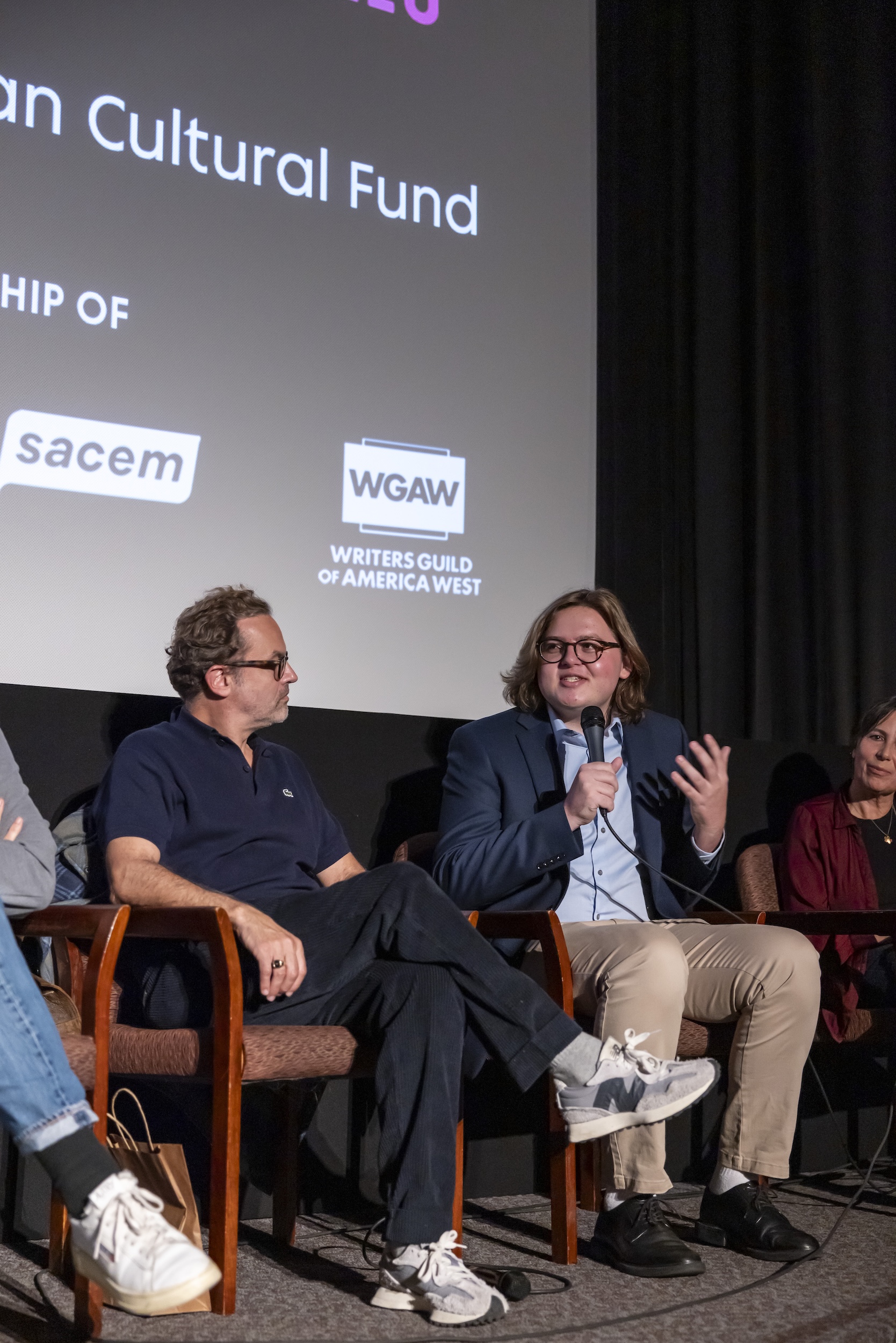 CINEMA AND YOUTH: SHAPING THE NEXT GENERATION OF FILMGOERS (From L to R: Actor Patrick Mille, TAFFF American Student Jury Member Tate Heinse)