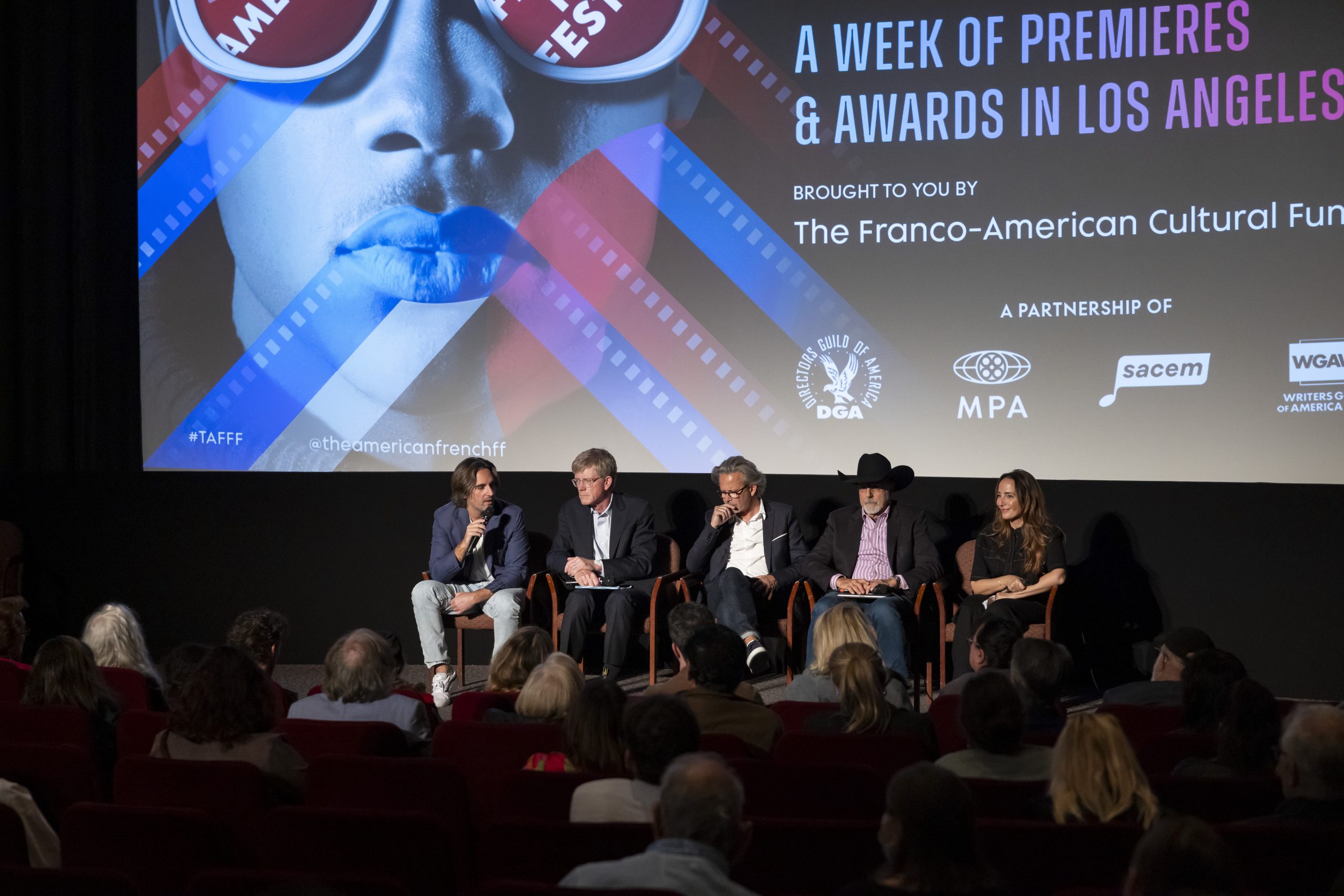 SHOOTING IN FRANCE AND MEETING NEW NEEDS (From L to R: Producer Dimitri Rassam, Senior VP Warner /HBO Max Jay Roewe, VP TSF Laurent Kleindienst, Writer/Director Jon Avnet & Moderator Elsa Keslassy (Variety))